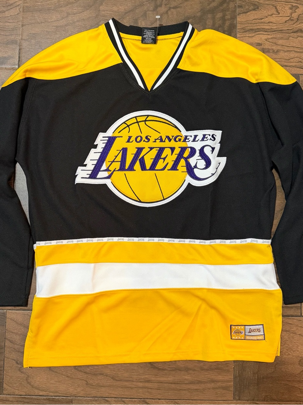 NBA Los Angeles Lakers Black, Gold & White Hockey-Style Jersey